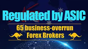 65 business-overrun brokers worldwide regulated by ASIC (AUS)