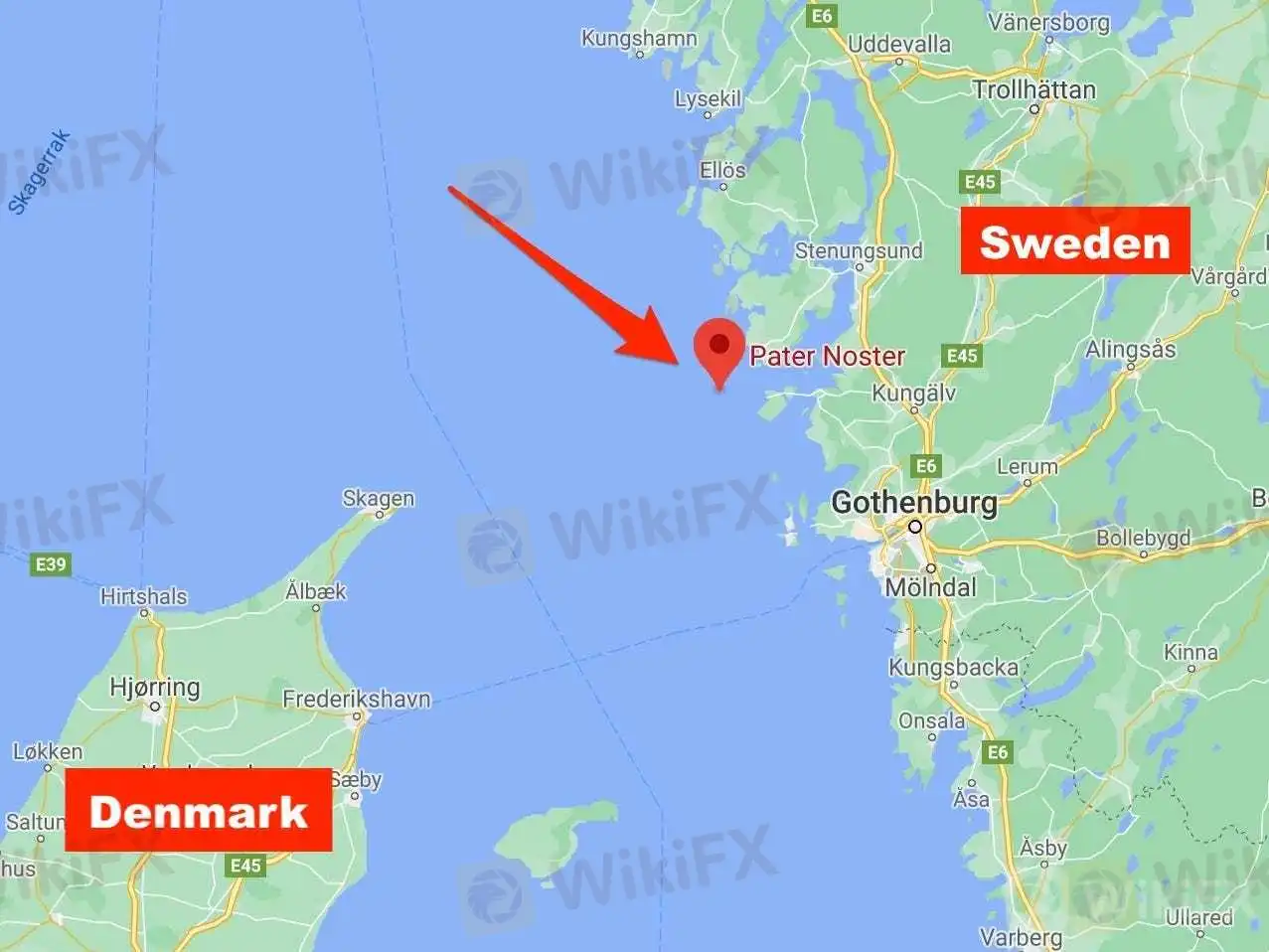 赤い矢印の先が、パター・ノスター・ホテルの位置。