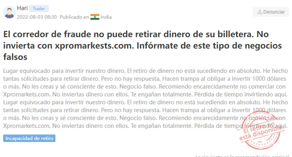 xpro markets comentario.png