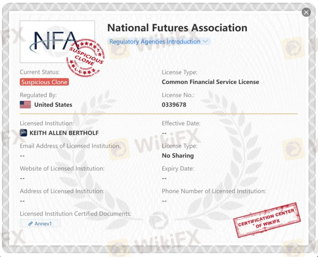 National Futures Association - NFA license