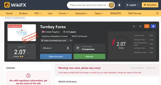 screenshot of WikiFX