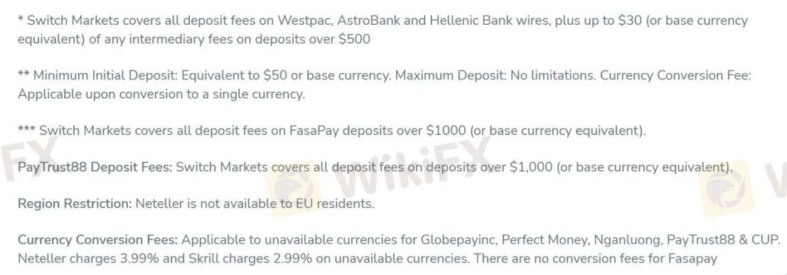 Deposit & Withdrawal