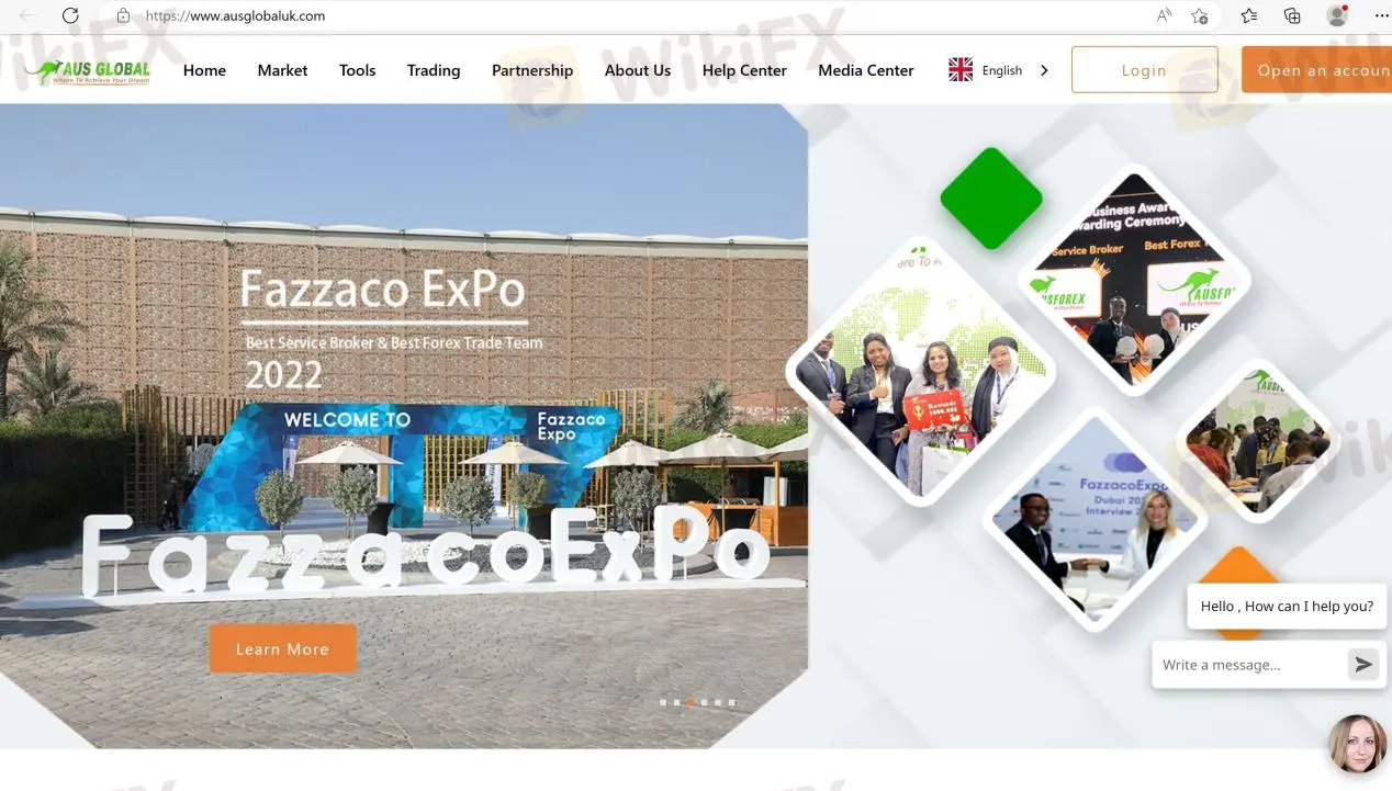 AUS GLOBAL's home page