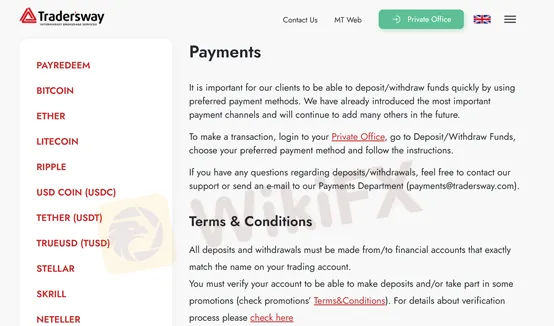 deposits and withdrawals