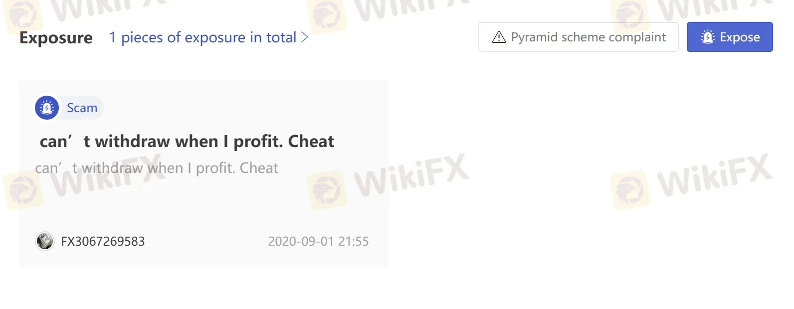 User Exposure on WikiFX