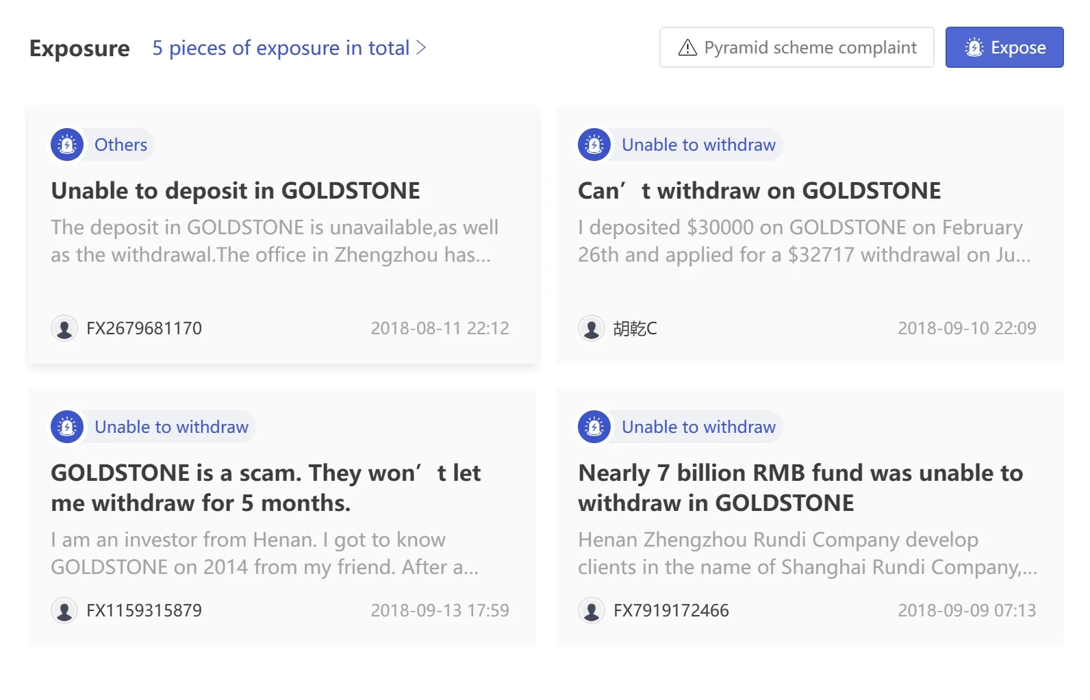 User Exposure on WikiFX