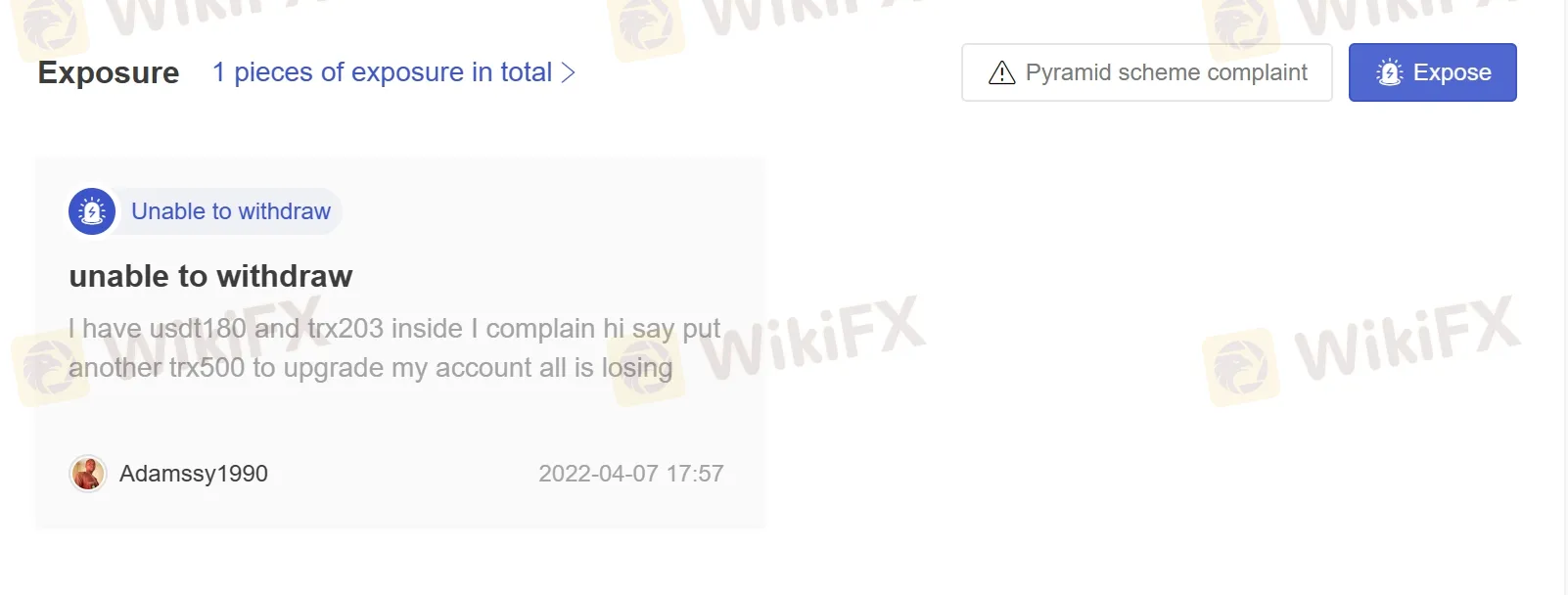 User Exposure on WikiFX