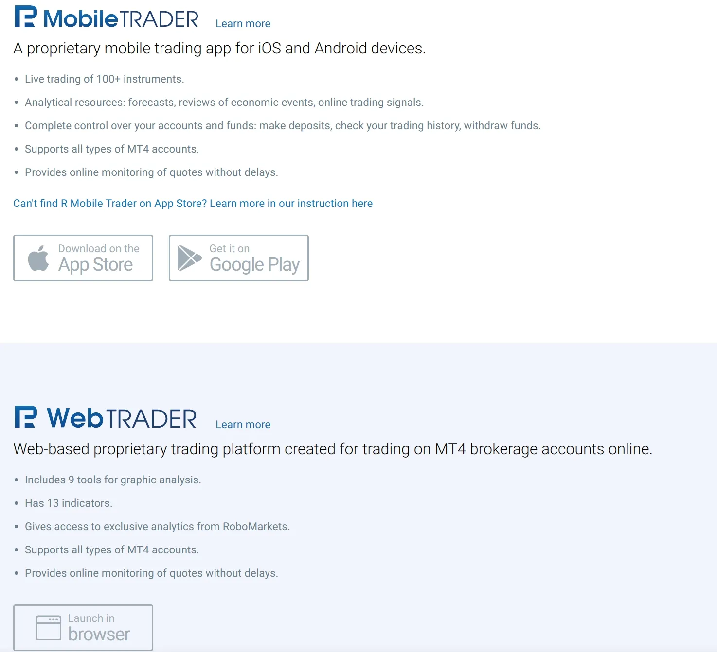 R MobileTrader & R WebTrader