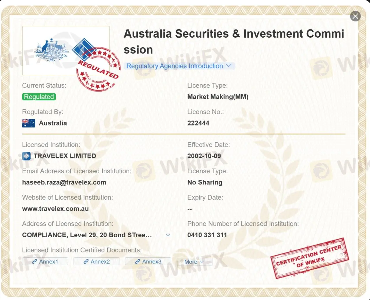 ASIC license