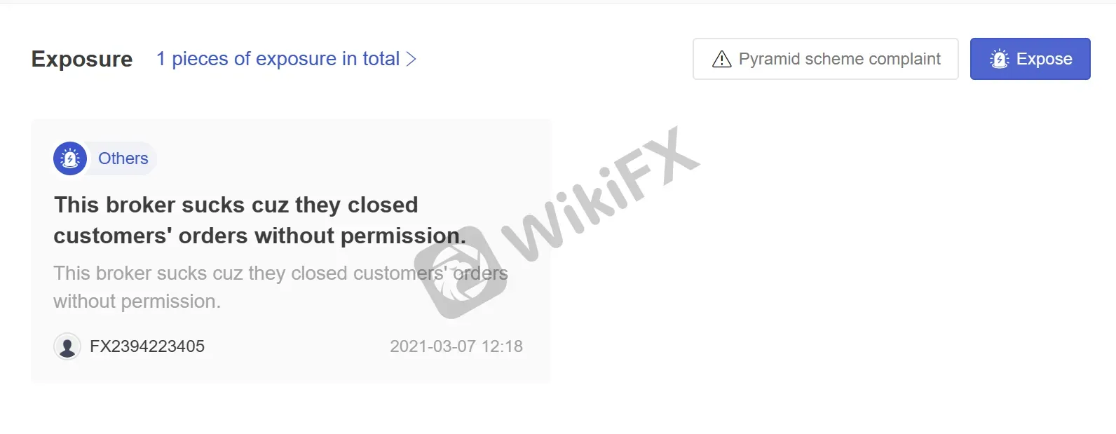 User Exposure on WikiFX