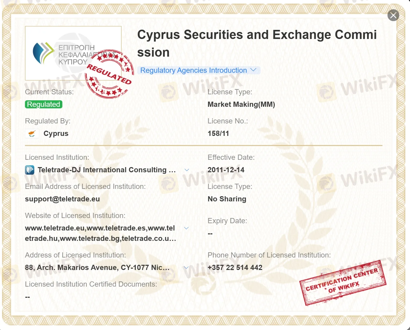 CYSEC license