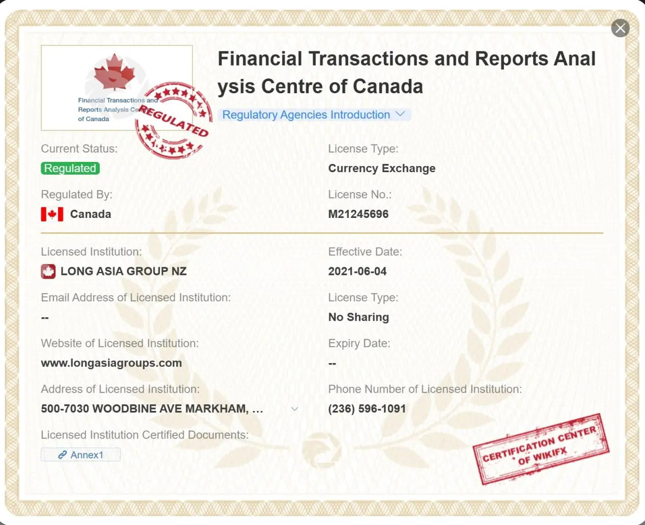 FINTRAC license FINTRAC license