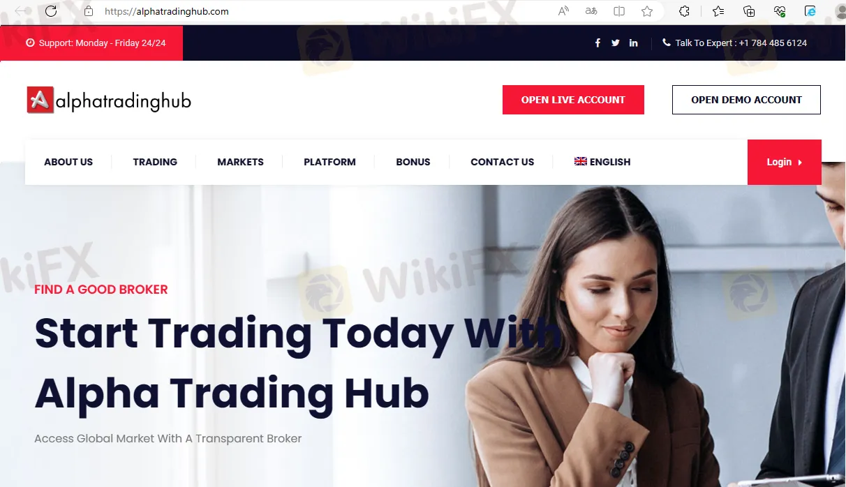 Alpha Trading Hub's home page