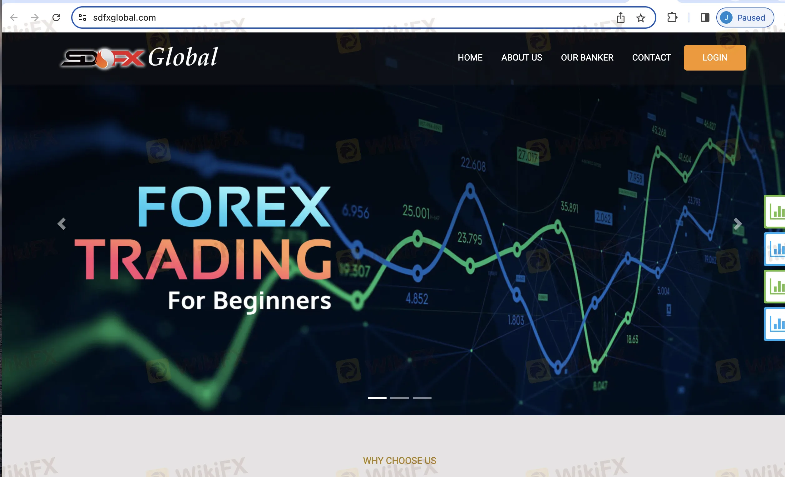 SDFX Global's home page