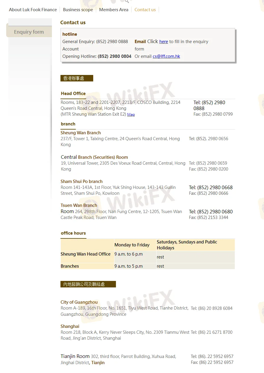contact details