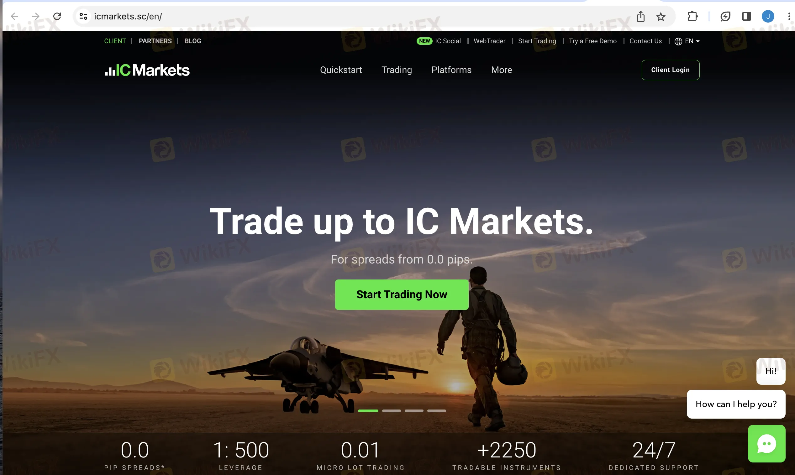 IC Markets' home page