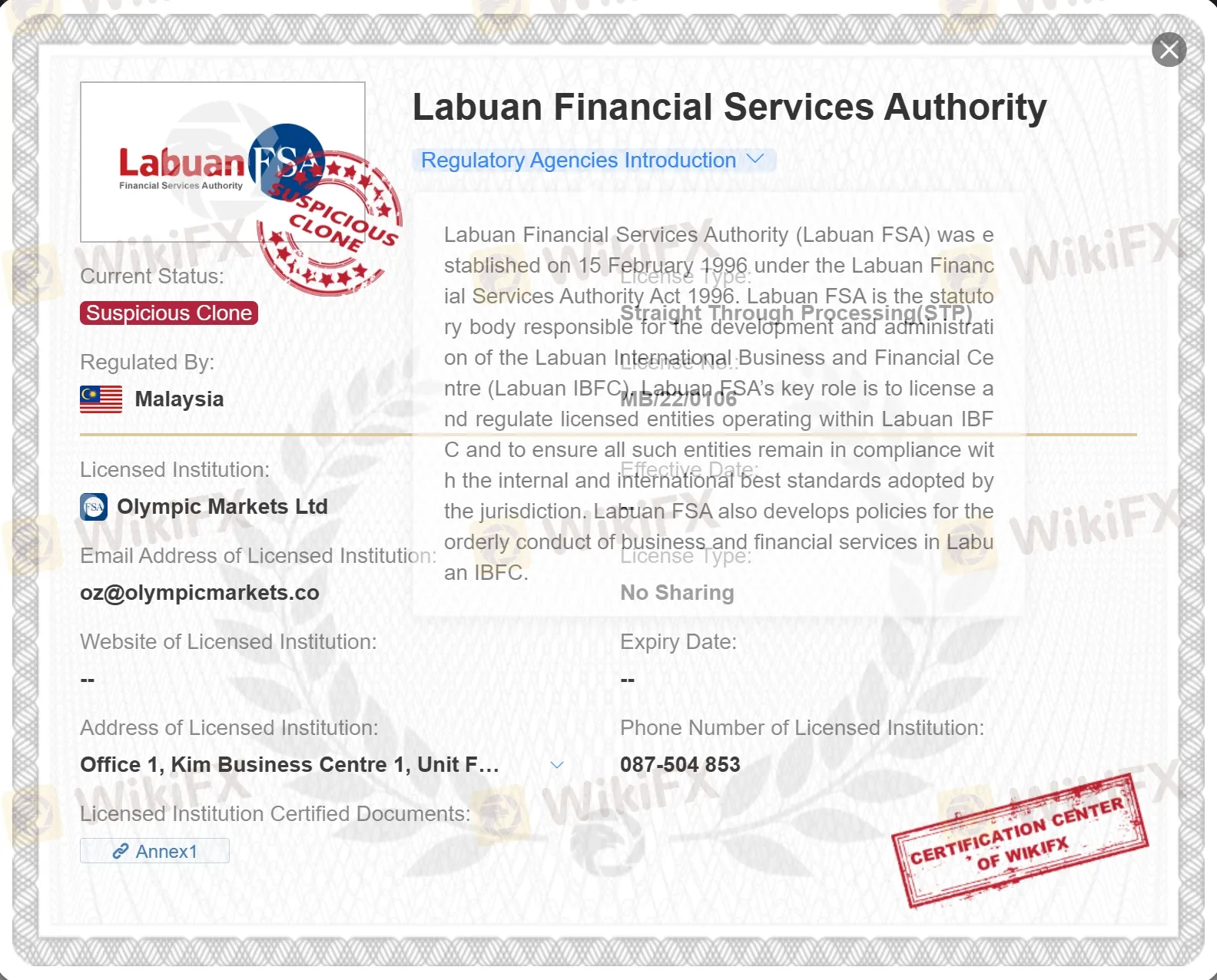 suspicious clone LFSA license