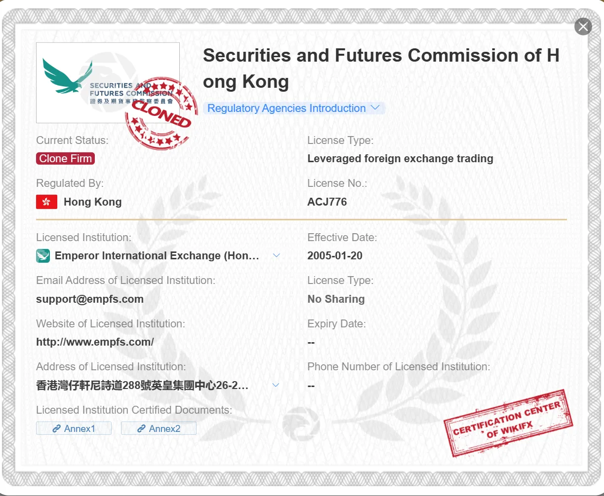 cloned SFC license