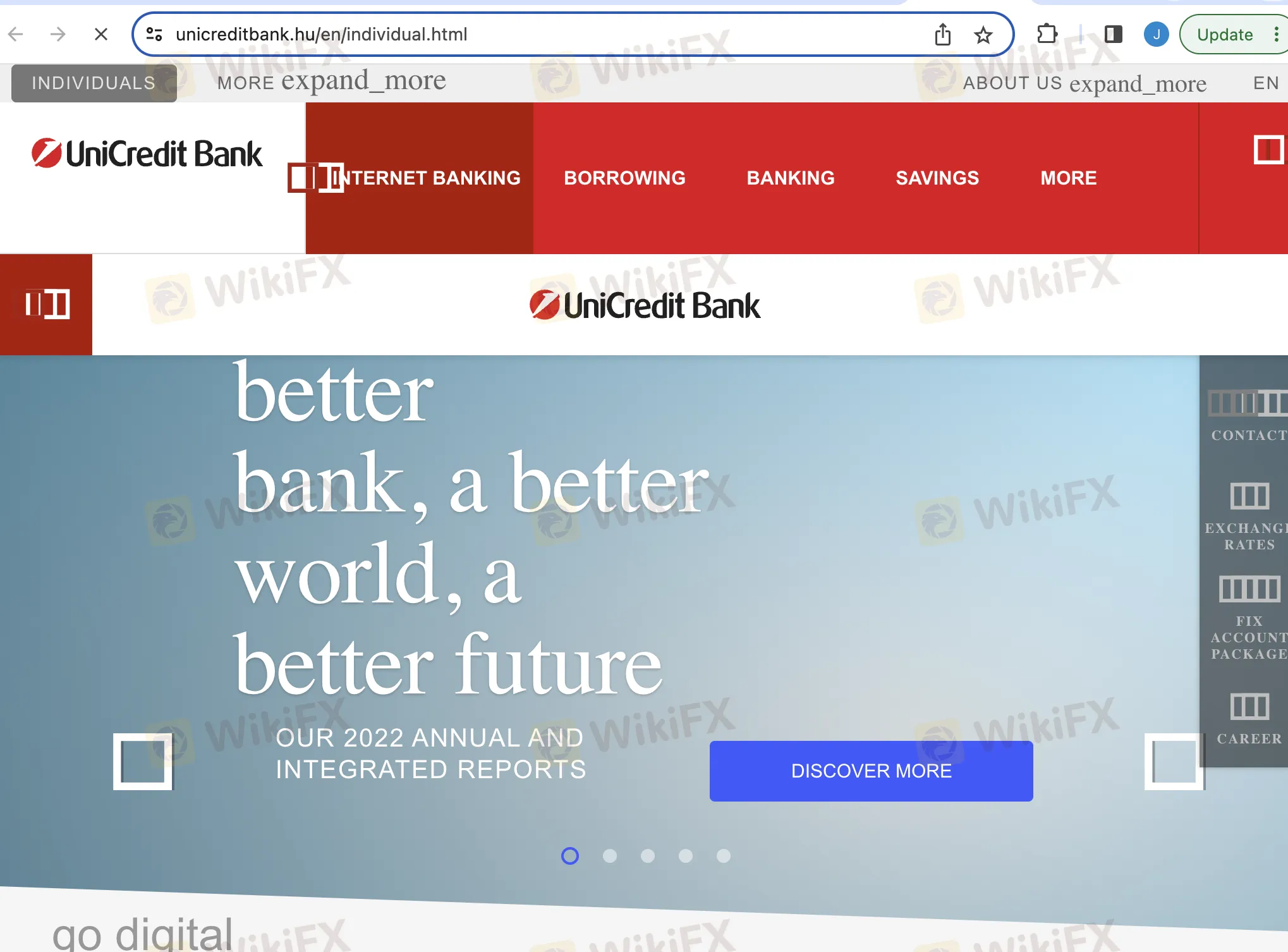 UniCredit Banks home page