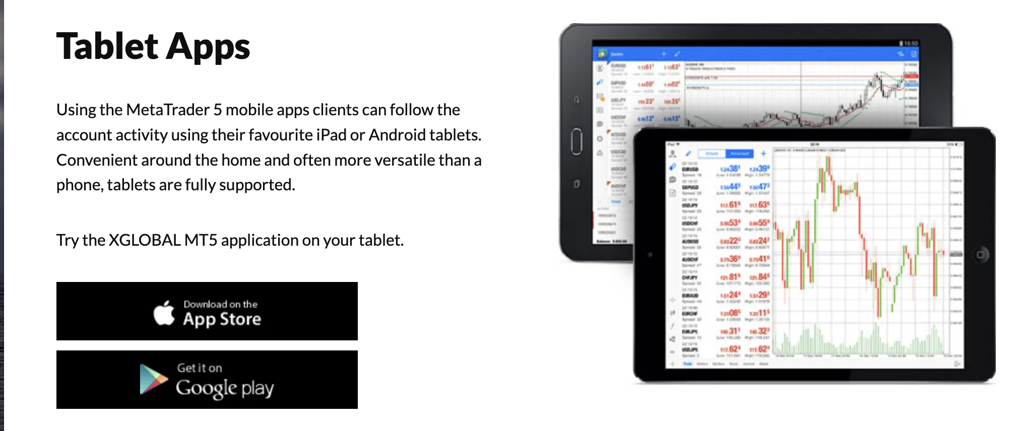 MT5 Tablet Apps