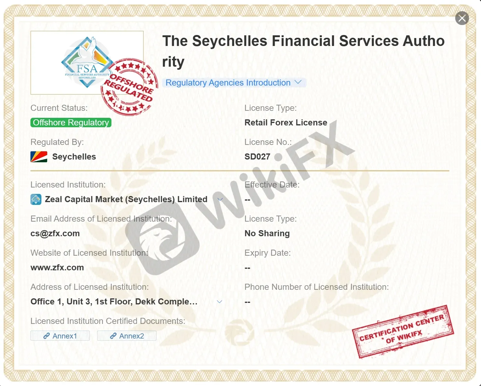 offshore regulated by FSA
