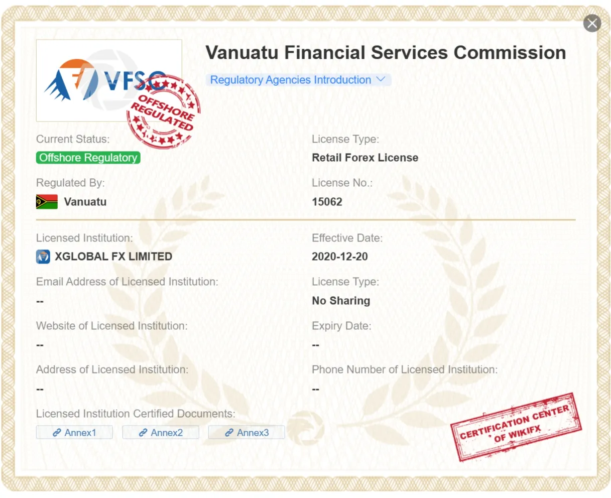 offshore regulated by VFSC