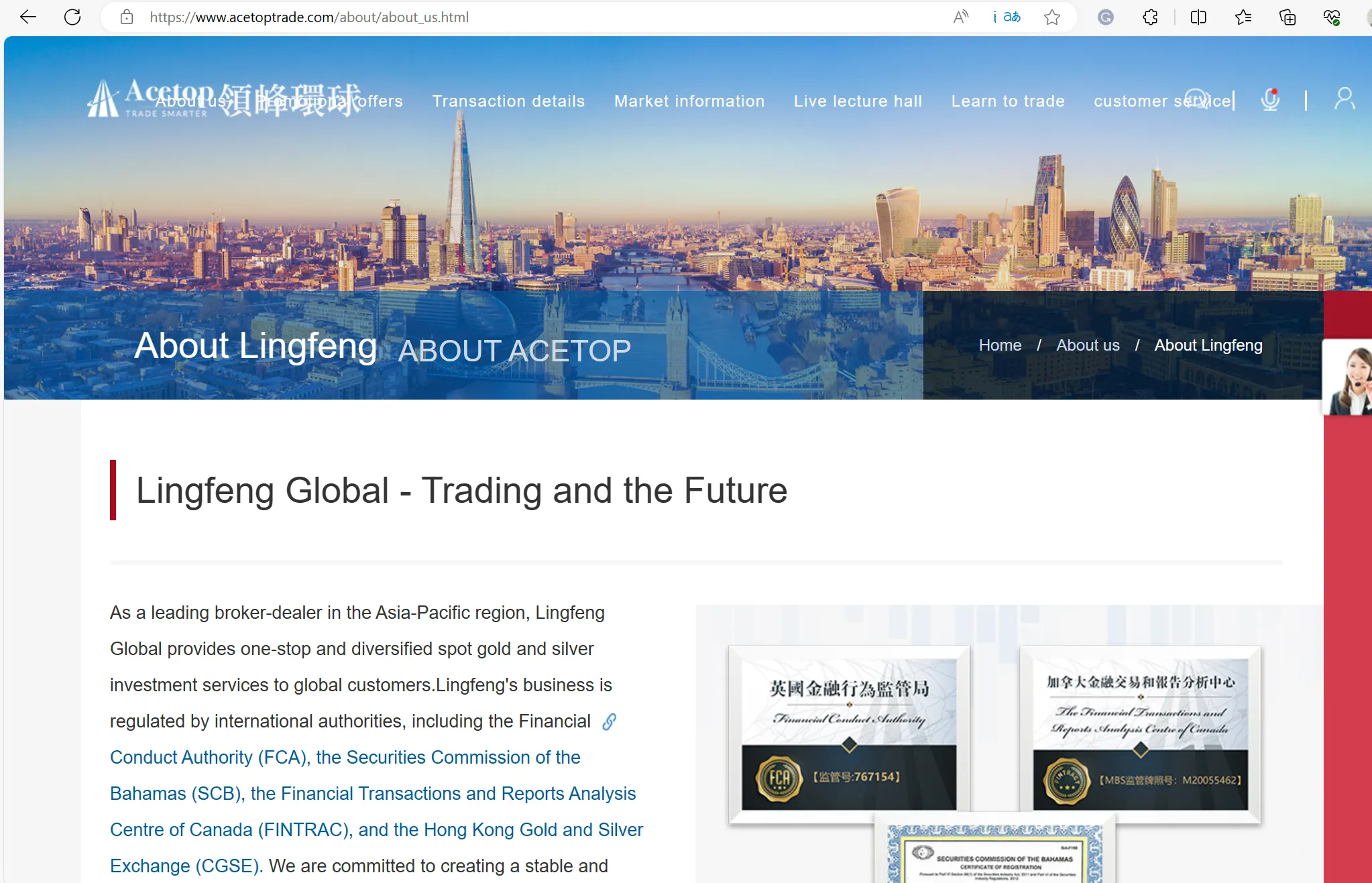 Acetop's home page