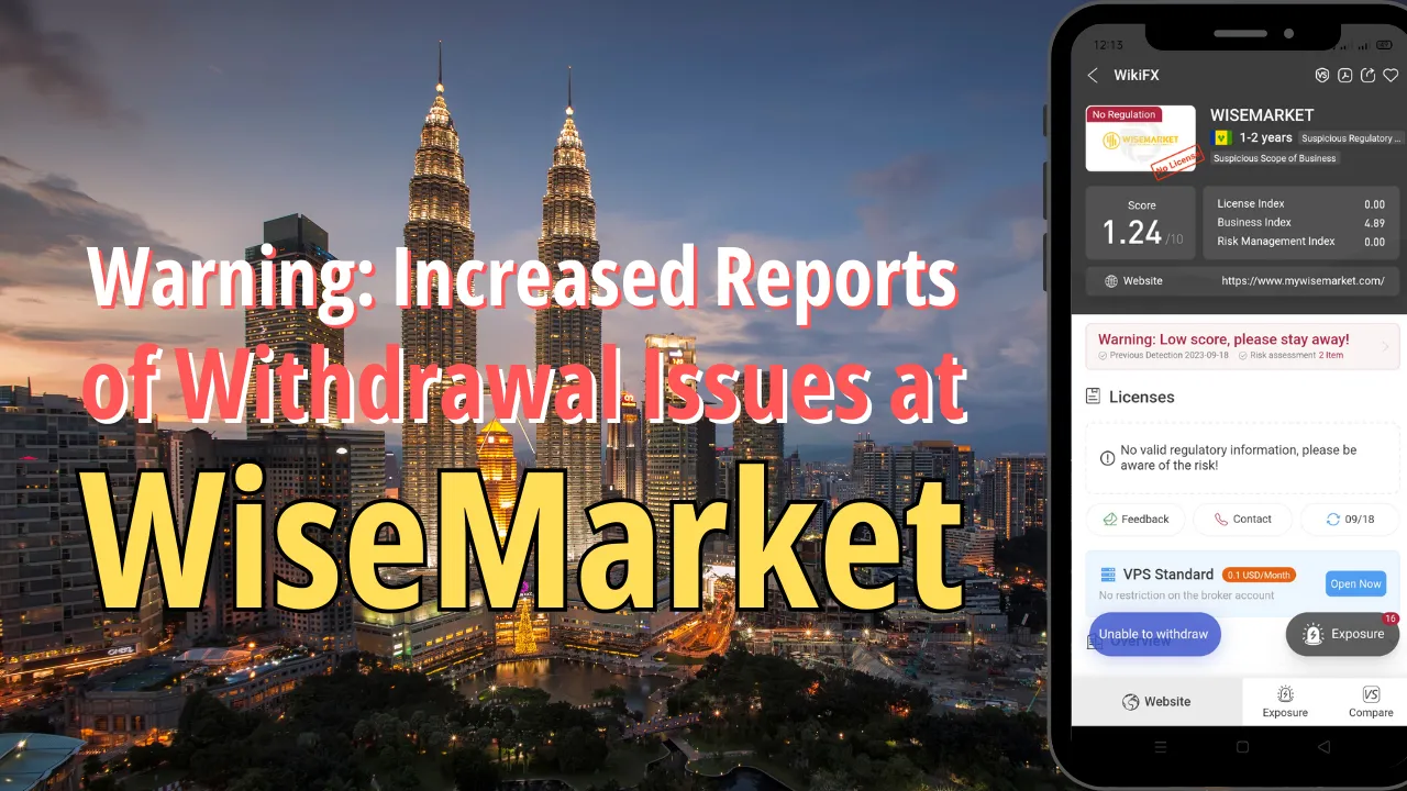Warning Increased Reports of Withdrawal Issues at WiseMarket.png Warning Increased Reports of Withdrawal Issues at WiseMarket.png
