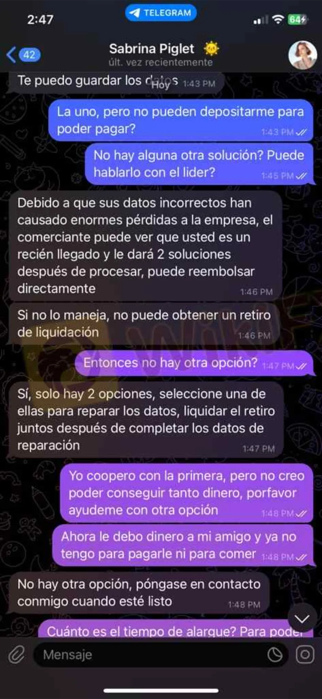 Estafa telegram Estafa telegram