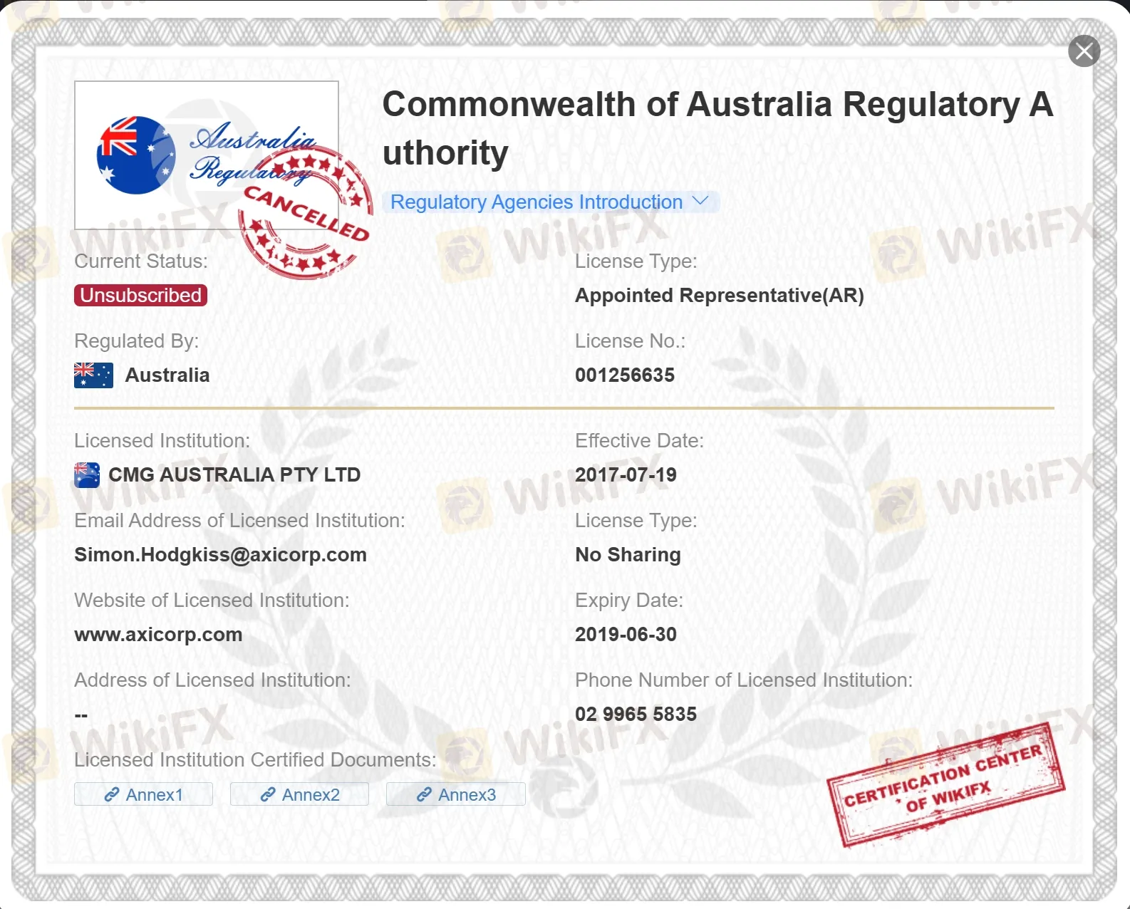 unsubscribed AUS license