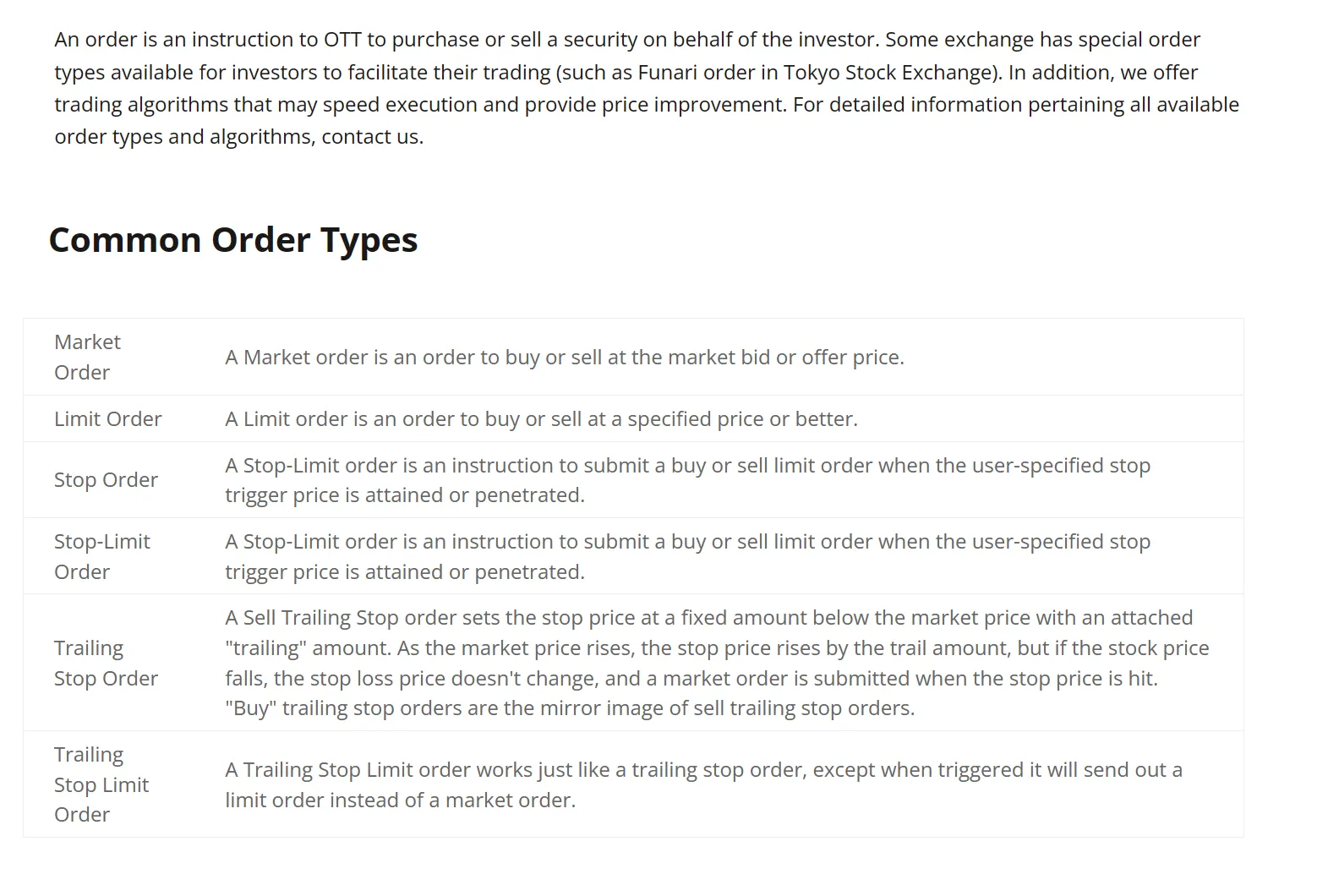Order Types