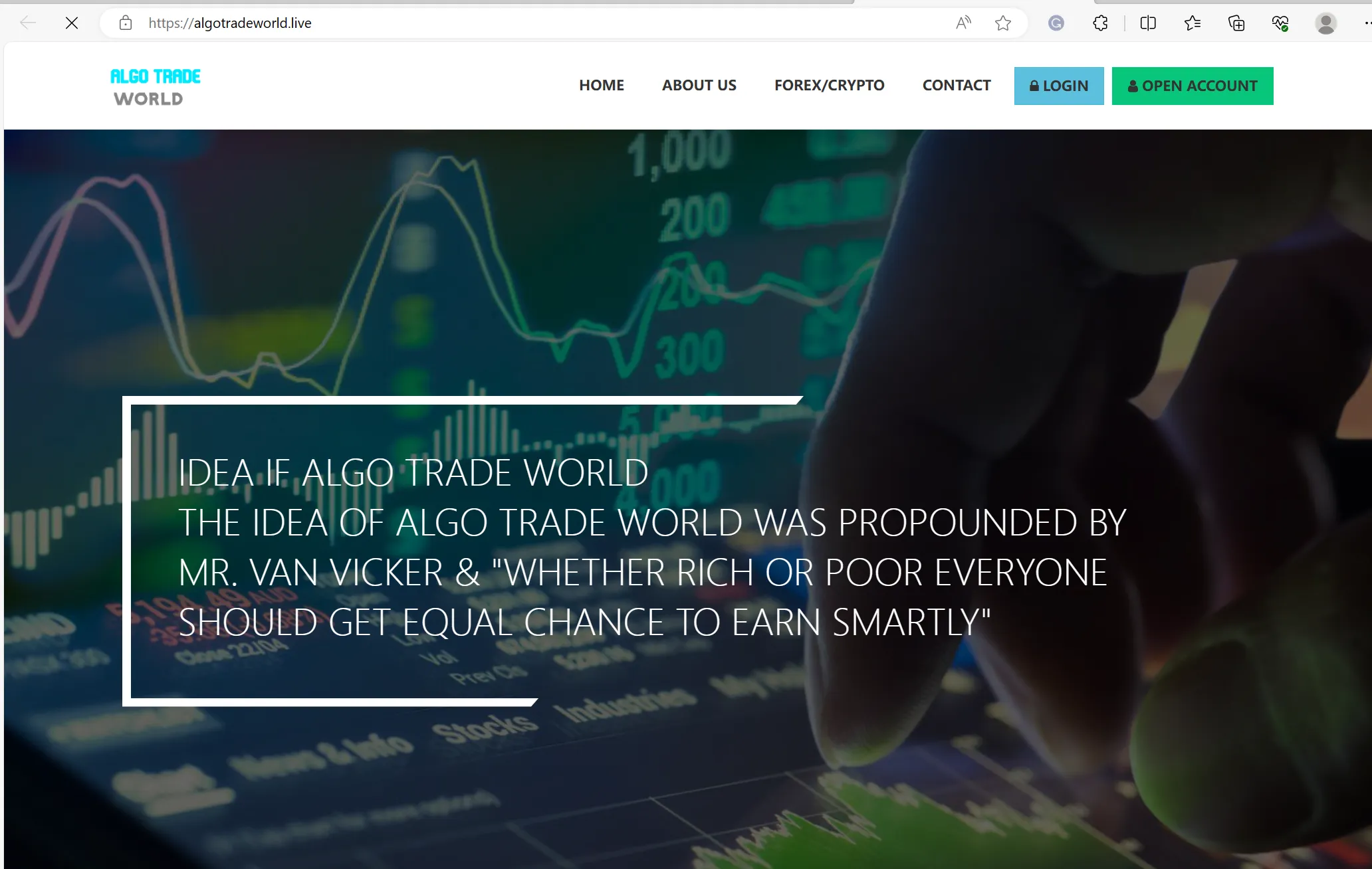 Algo Trade World's home page