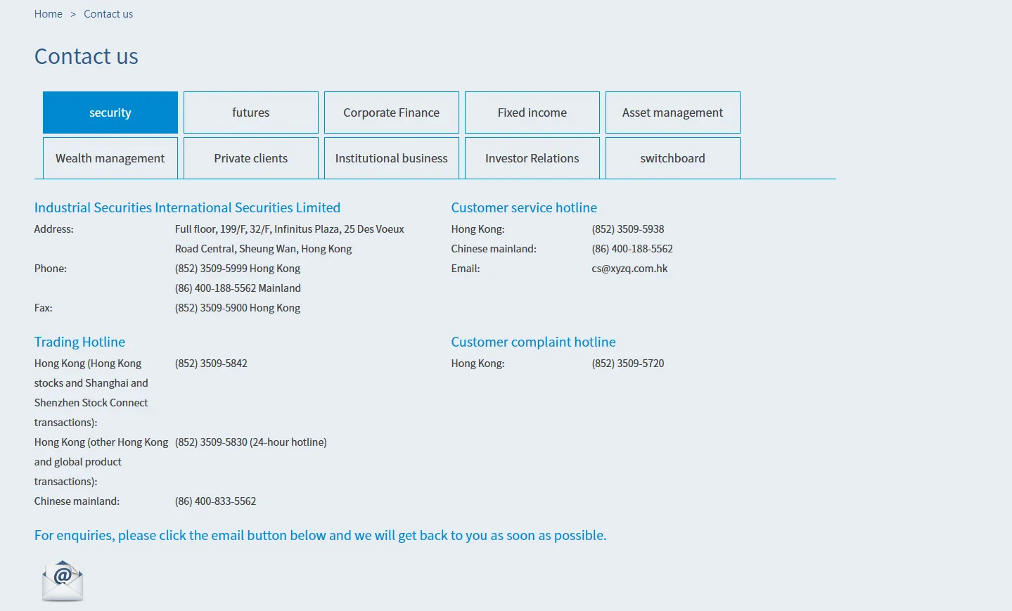 contact details