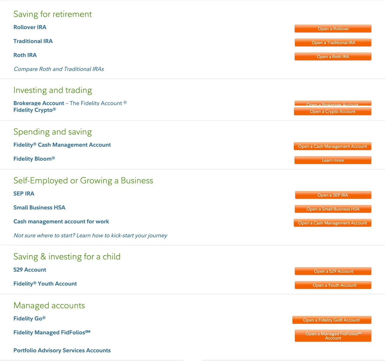 Account types Account types