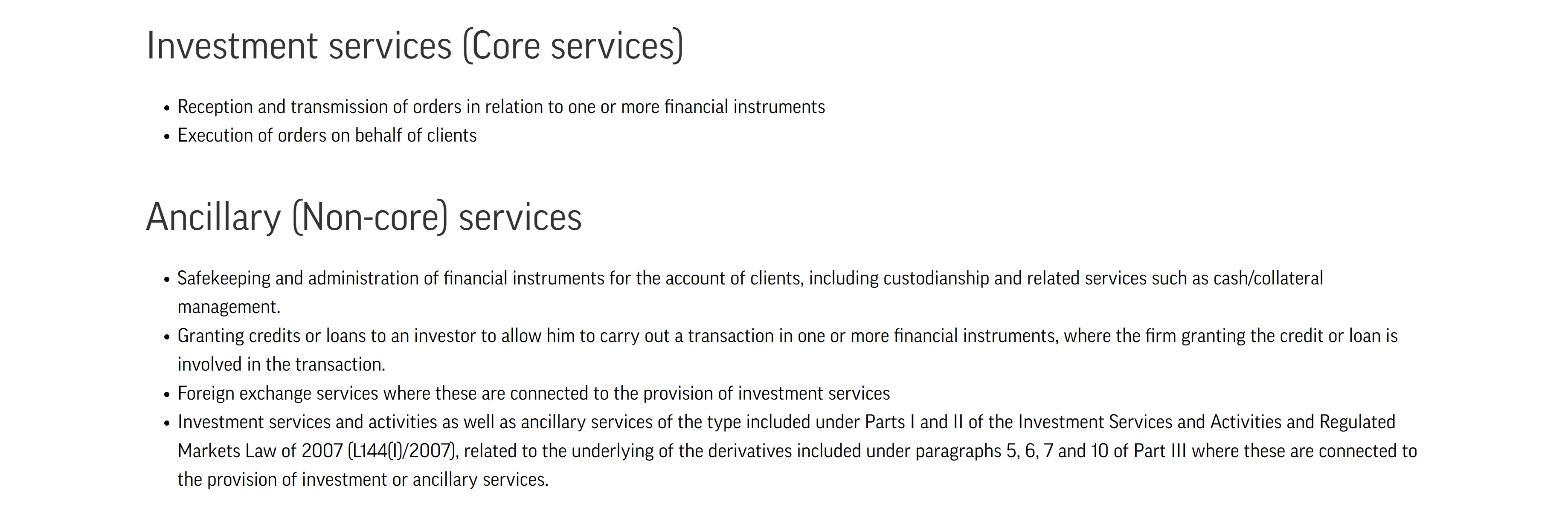 Market Instruments