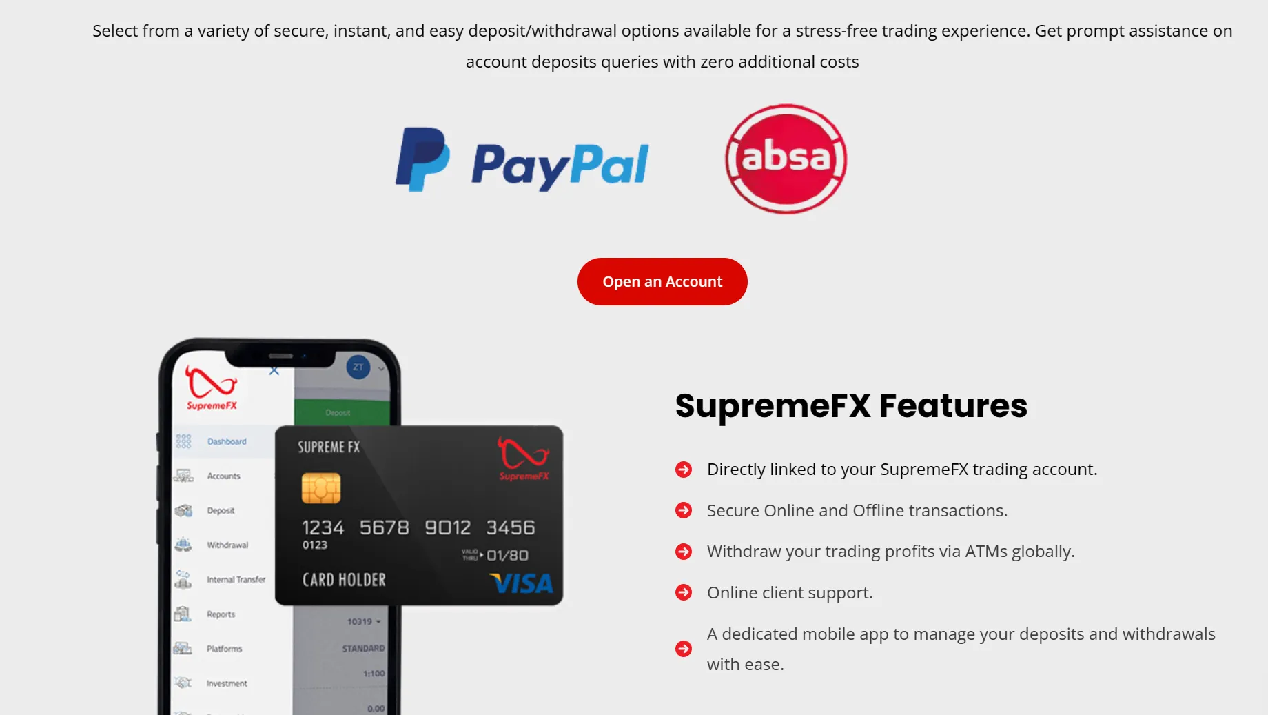 Deposit & Withdrawal Deposit & Withdrawal