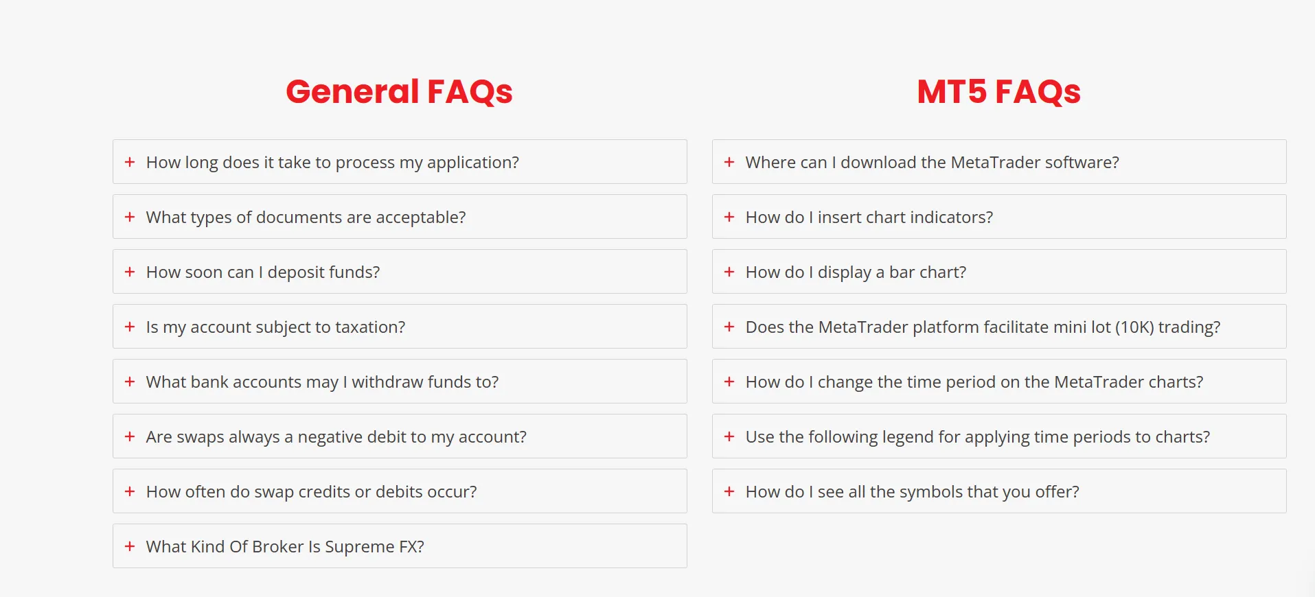 FAQ page FAQ page