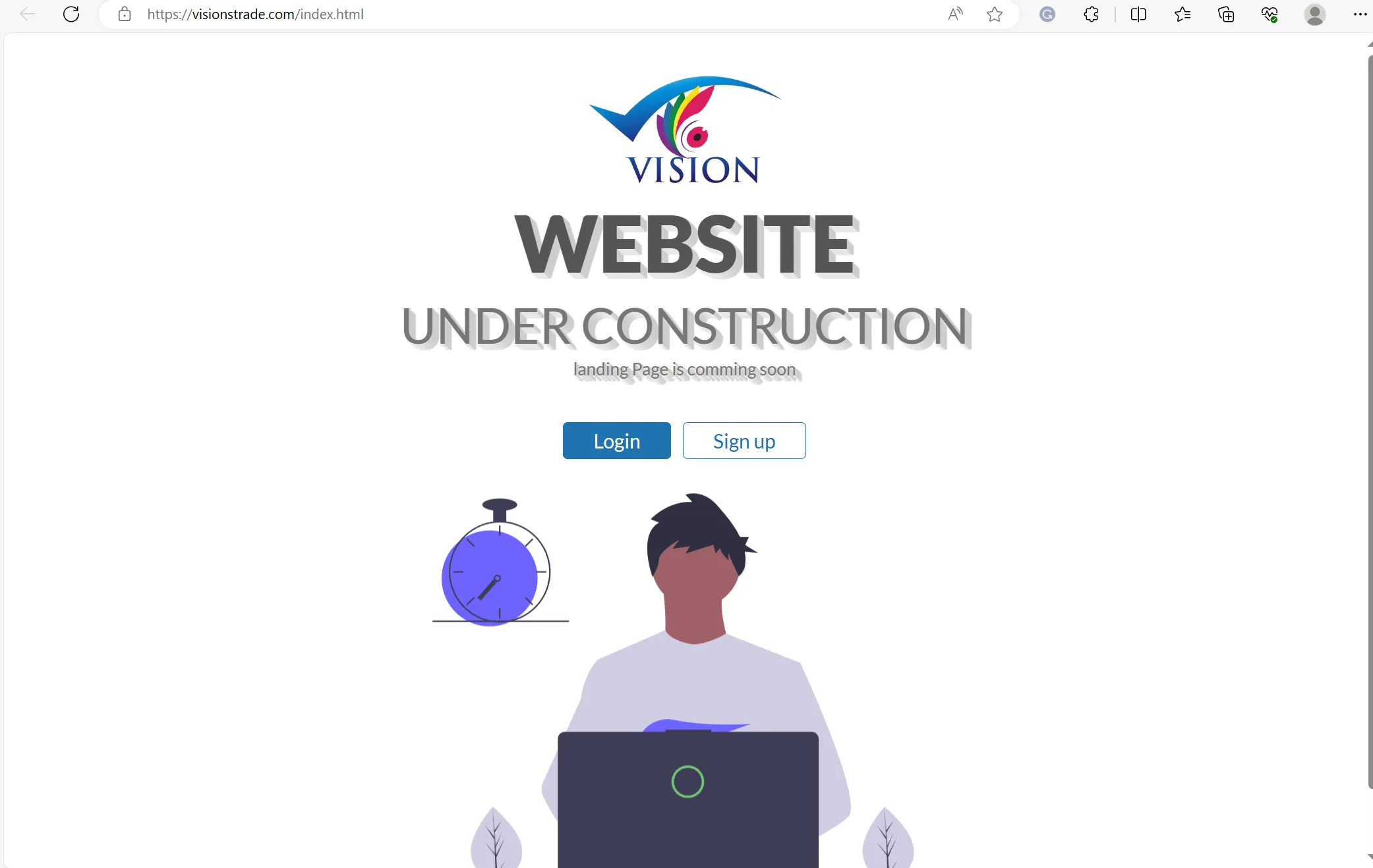 Vision Trading's home page