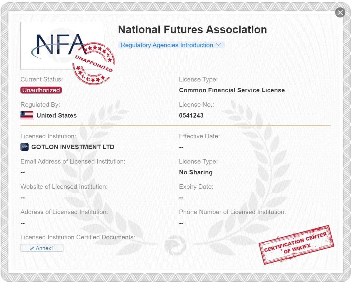 unauthorized NFA license