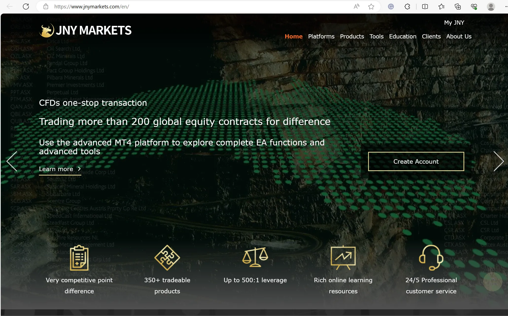 JNY Markets首页