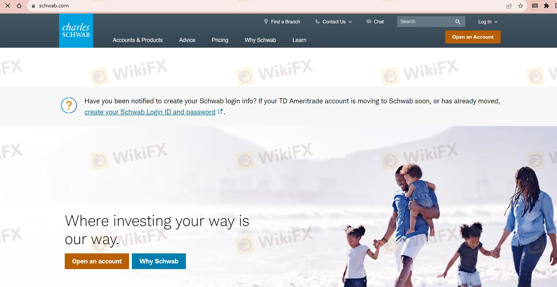 Charles Schwab's home page