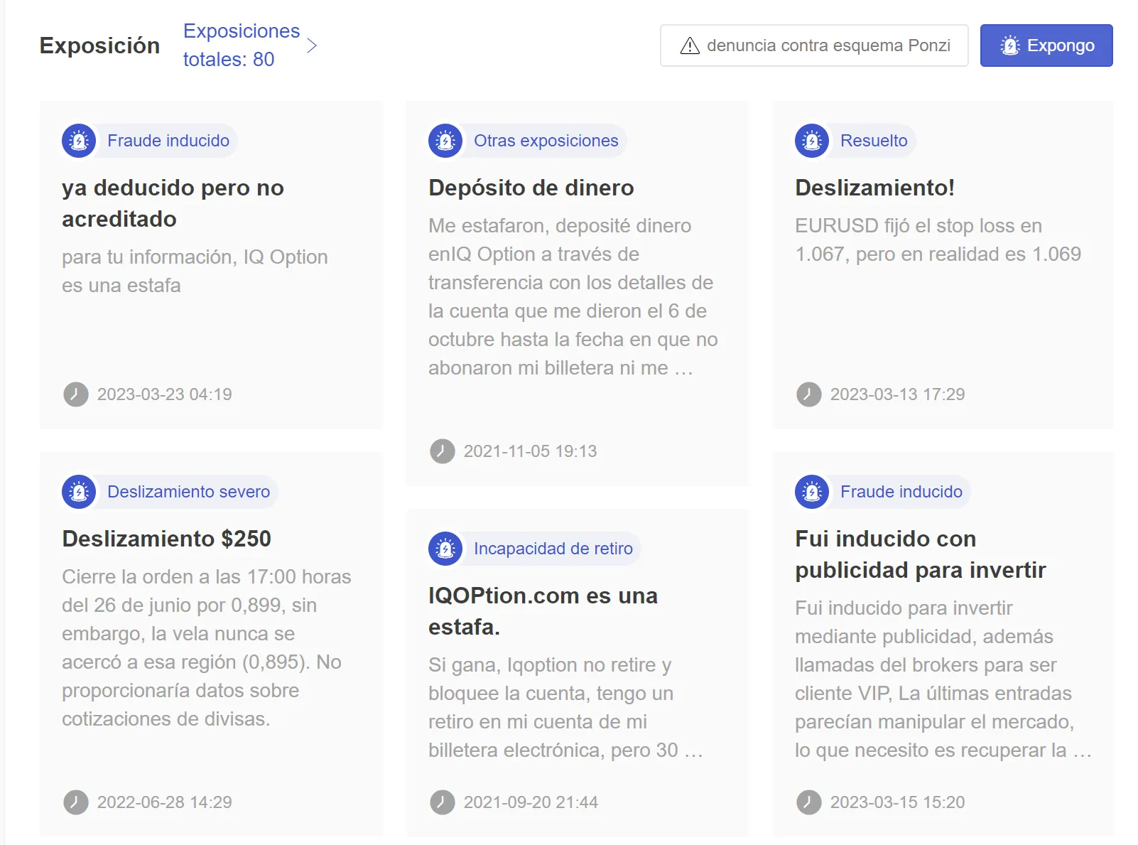 Denuncias de usuarios Denuncias de usuarios