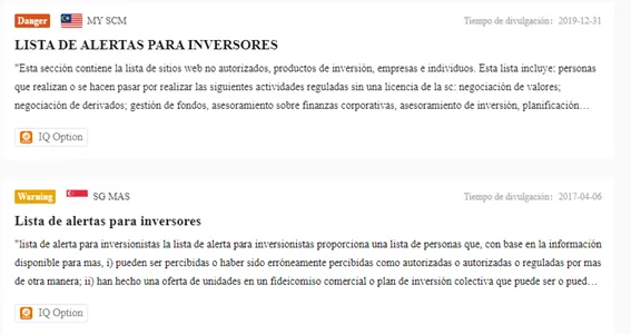 Listas de alertas Listas de alertas