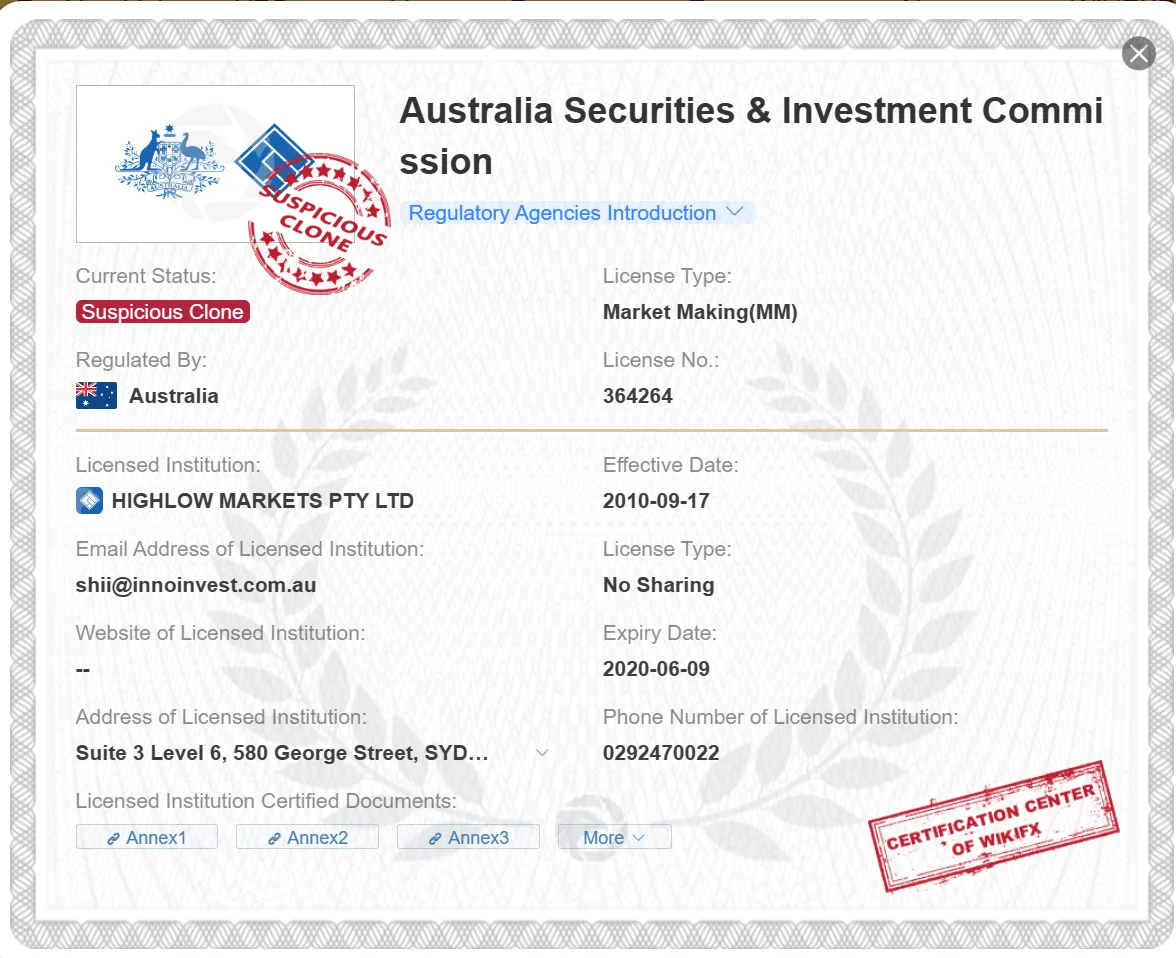 suspicious clone ASIC license