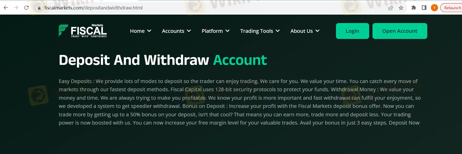 Deposit & Withdrawal 