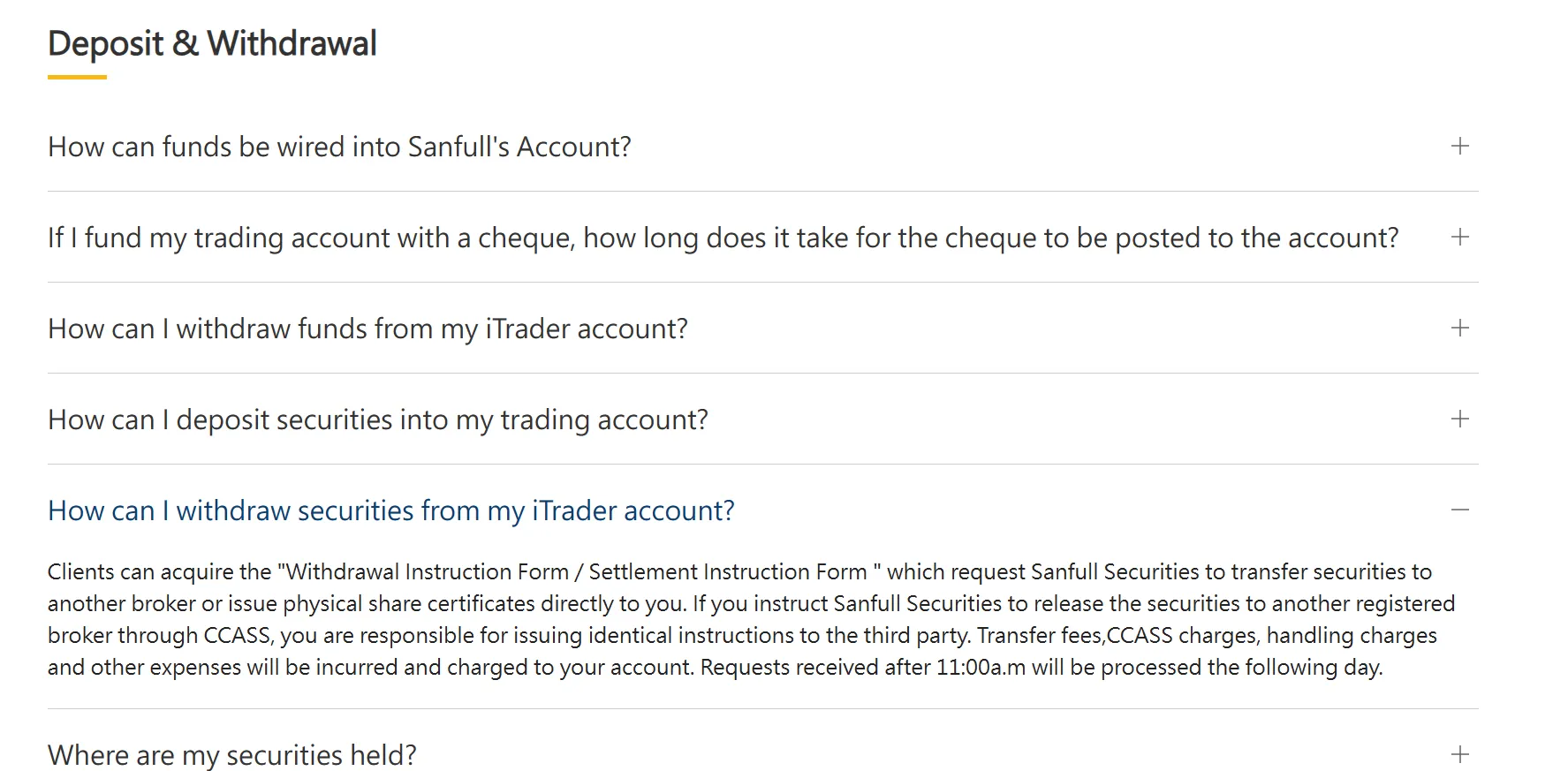 Deposits & Withdrawals FAQ
