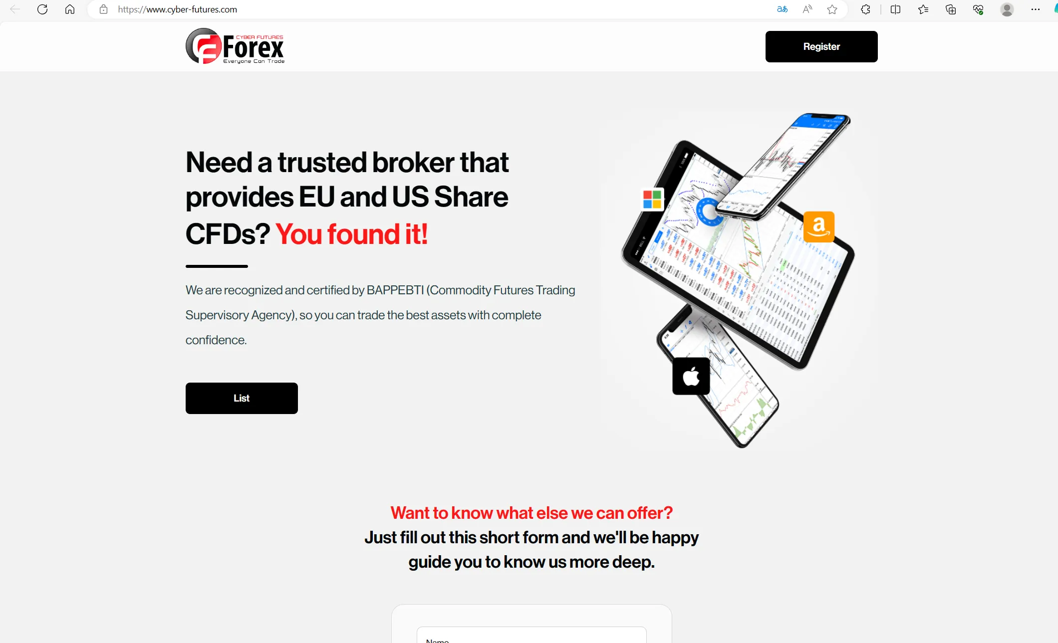 CFForex's homepage CFForex's homepage