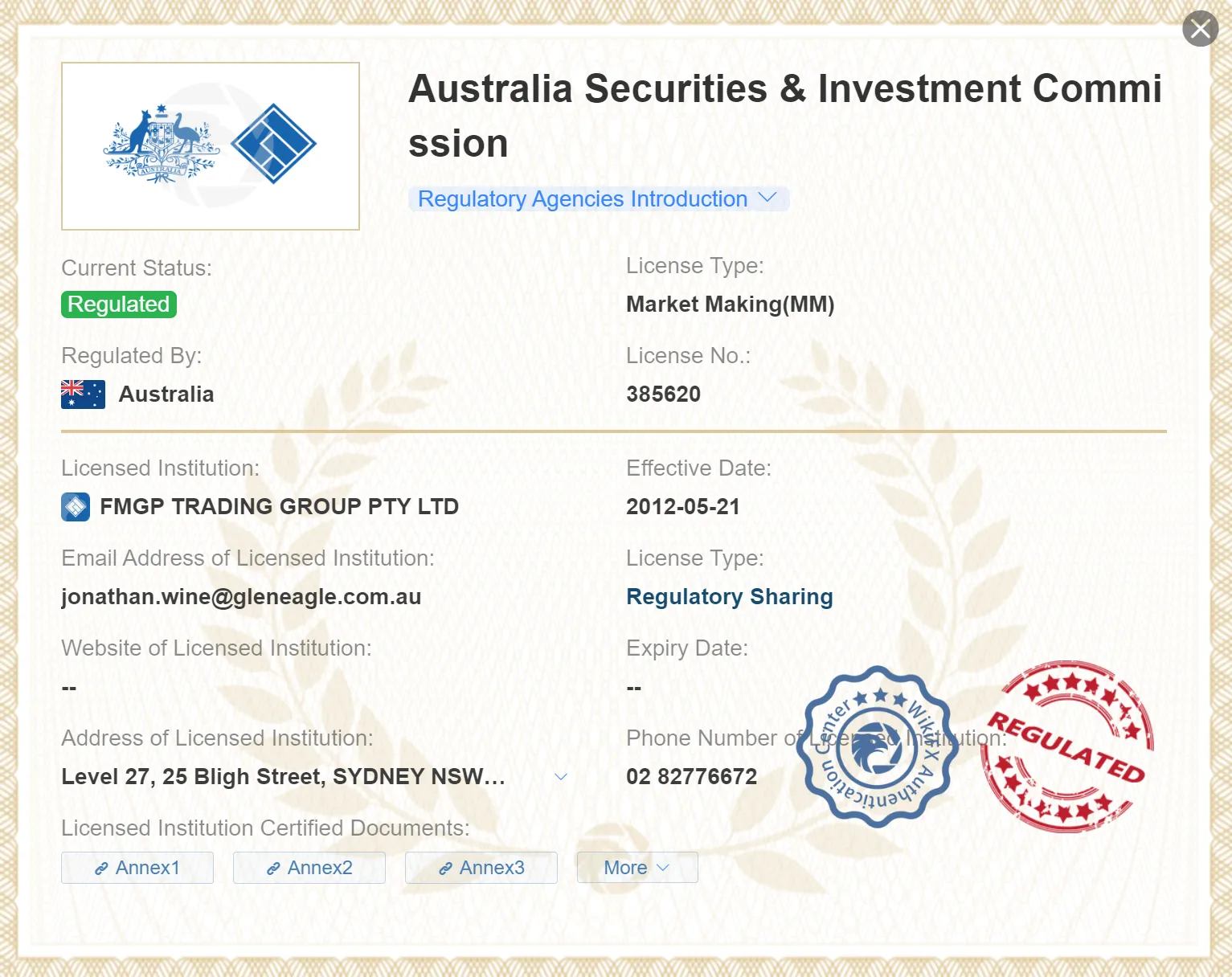 ASIC regulation 