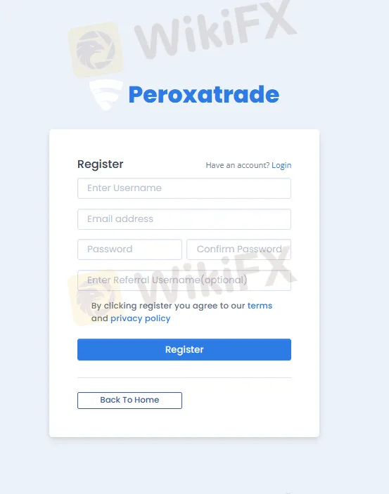 fill in required info