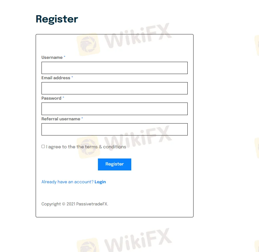 fill in required info